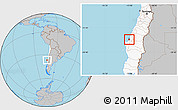 Gray Location Map of Coronel, highlighted country