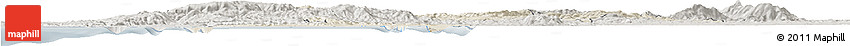 Shaded Relief Horizon Map of CONCEPCION, semi-desaturated