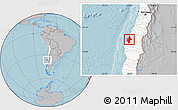 Gray Location Map of CONCEPCION, highlighted country, hill shading