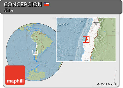 Savanna Style Location Map of CONCEPCION, highlighted country, hill shading