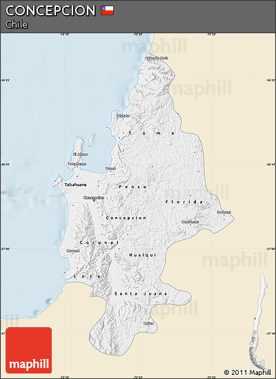 Classic Style Map of CONCEPCION, single color outside