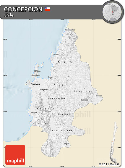 Classic Style Map of CONCEPCION, single color outside