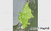 Physical Map of CONCEPCION, darken, semi-desaturated