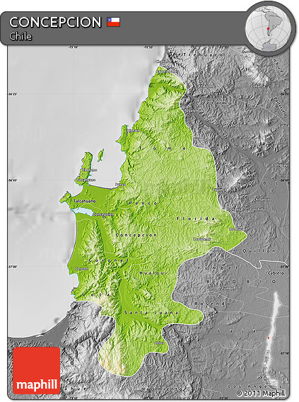 Physical Map of CONCEPCION, desaturated