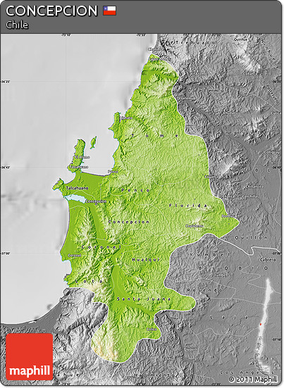 Physical Map of CONCEPCION, desaturated