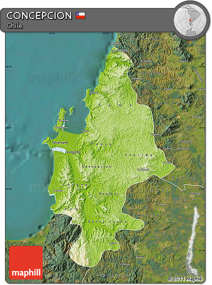 Physical Map of CONCEPCION, satellite outside