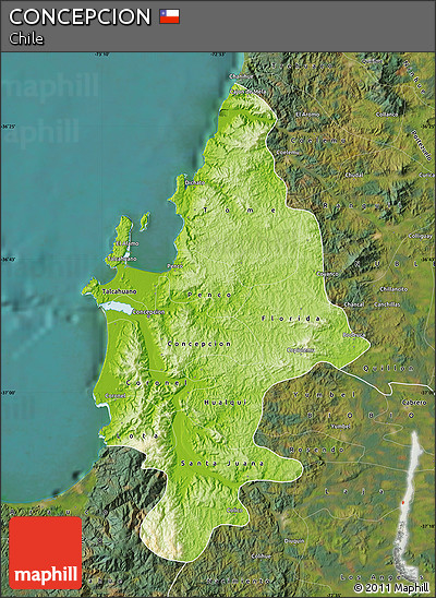 Physical Map of CONCEPCION, satellite outside