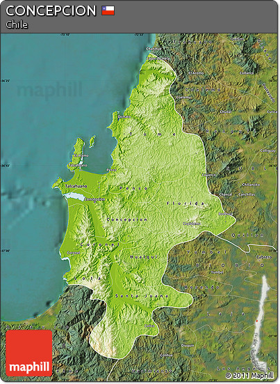 Physical Map of CONCEPCION, satellite outside