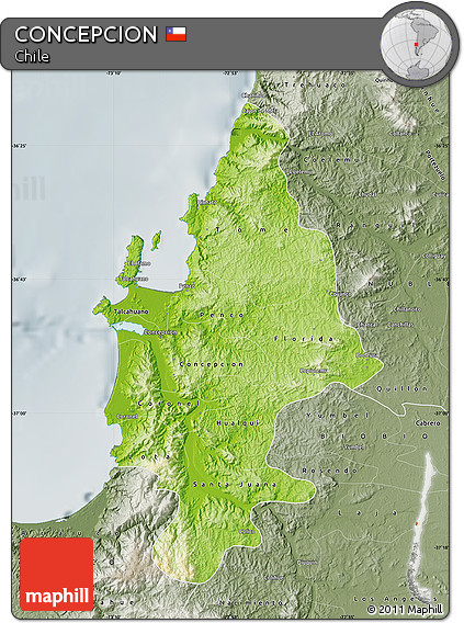 Physical Map of CONCEPCION, semi-desaturated