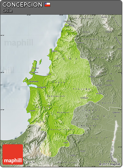 Physical Map of CONCEPCION, semi-desaturated