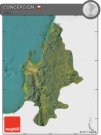 Satellite Map of CONCEPCION, single color outside