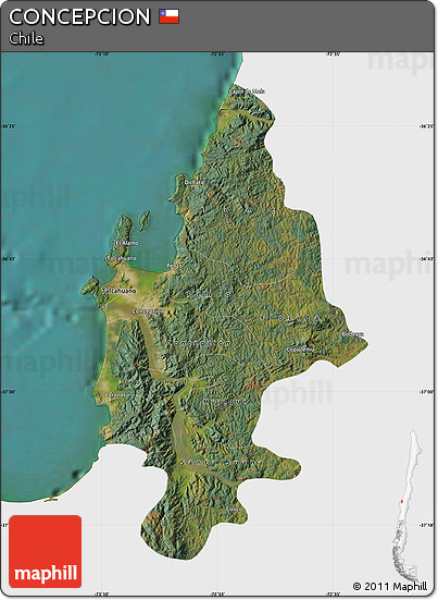 Satellite Map of CONCEPCION, single color outside