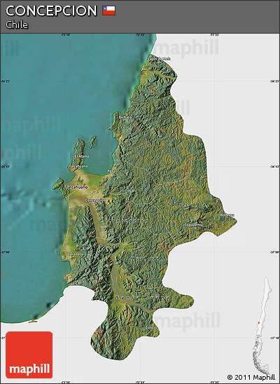 Satellite Map of CONCEPCION, single color outside