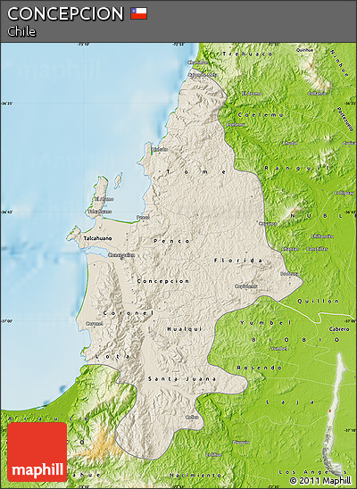 Shaded Relief Map of CONCEPCION, physical outside
