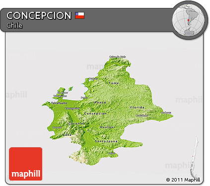 Physical Panoramic Map of CONCEPCION, cropped outside