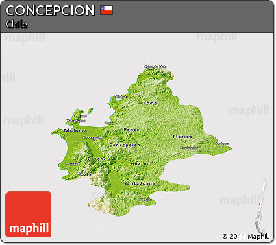 Physical Panoramic Map of CONCEPCION, cropped outside