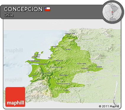 Physical Panoramic Map of CONCEPCION, lighten