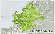 Physical Panoramic Map of CONCEPCION, lighten, semi-desaturated