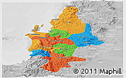 Political Panoramic Map of CONCEPCION, lighten, desaturated