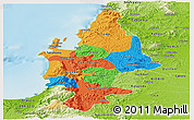 Political Panoramic Map of CONCEPCION, physical outside