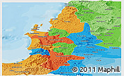 Political Panoramic Map of CONCEPCION, political shades outside