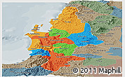 Political Panoramic Map of CONCEPCION, semi-desaturated