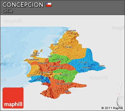 Political Panoramic Map of CONCEPCION, single color outside