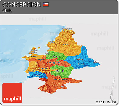 Political Panoramic Map of CONCEPCION, single color outside