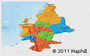 Political Panoramic Map of CONCEPCION, single color outside