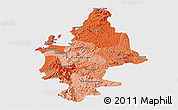 Political Shades Panoramic Map of CONCEPCION, cropped outside