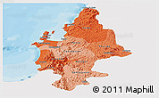 Political Shades Panoramic Map of CONCEPCION, single color outside