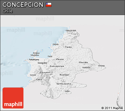 Silver Style Panoramic Map of CONCEPCION, single color outside