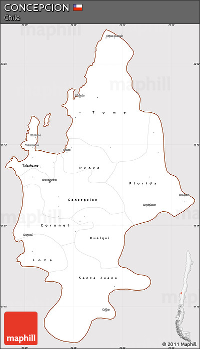 Classic Style Simple Map of CONCEPCION, cropped outside