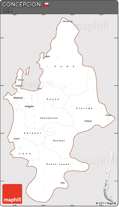 Classic Style Simple Map of CONCEPCION, cropped outside