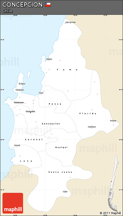 Classic Style Simple Map of CONCEPCION, single color outside