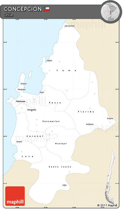 Classic Style Simple Map of CONCEPCION, single color outside
