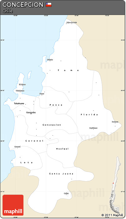 Classic Style Simple Map of CONCEPCION, single color outside