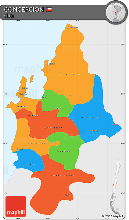 Political Simple Map of CONCEPCION, single color outside