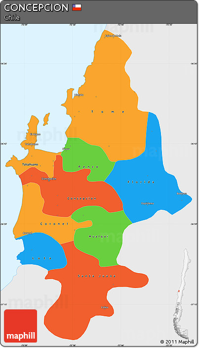 Political Simple Map of CONCEPCION, single color outside