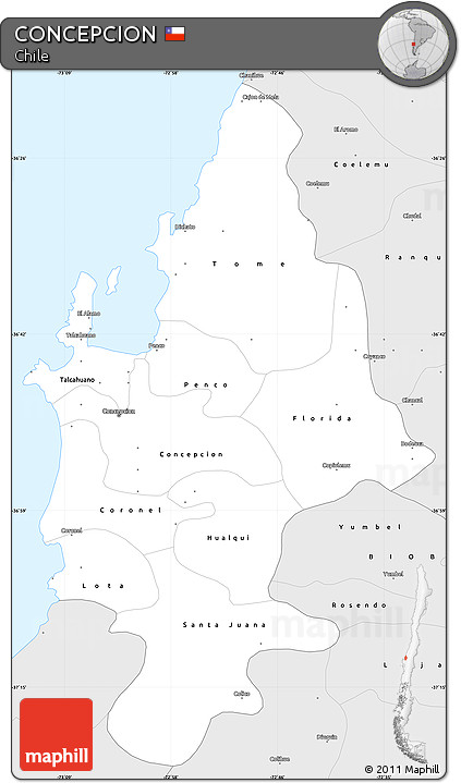 Silver Style Simple Map of CONCEPCION