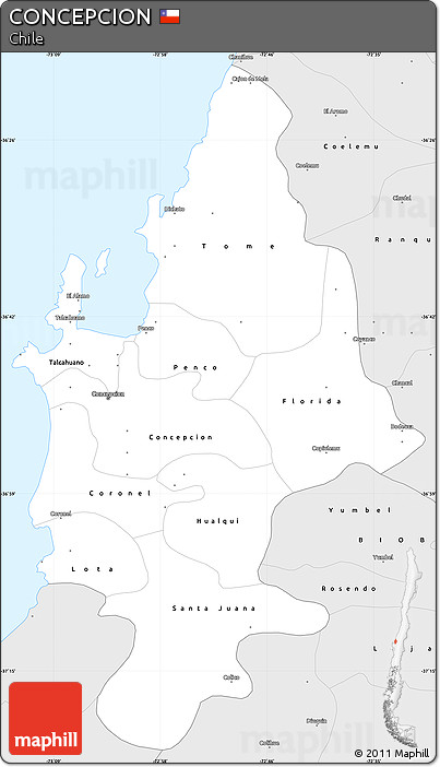 Silver Style Simple Map of CONCEPCION