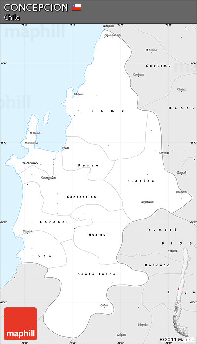 Silver Style Simple Map of CONCEPCION