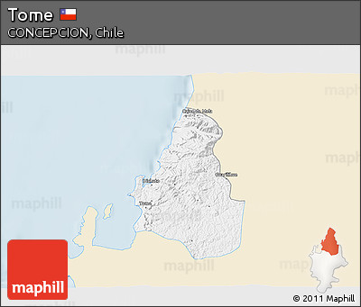 Classic Style 3D Map of Tome, single color outside