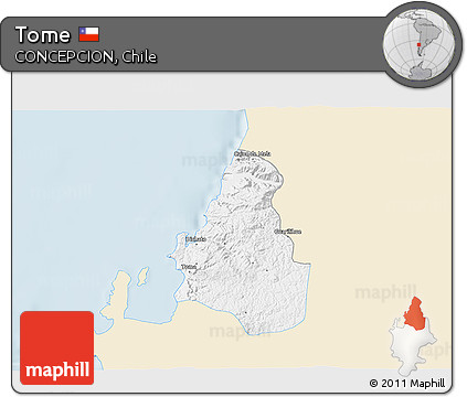 Classic Style 3D Map of Tome, single color outside