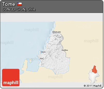 Classic Style 3D Map of Tome, single color outside