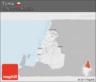 Gray 3D Map of Tome, single color outside