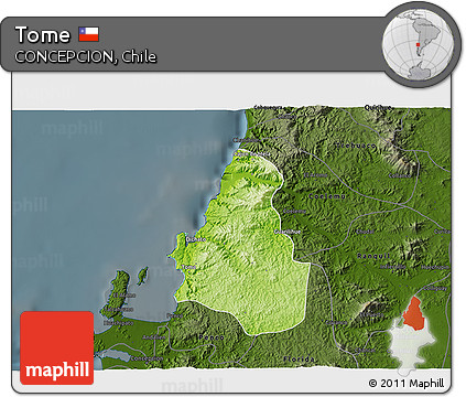 Physical 3D Map of Tome, darken