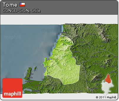 Physical 3D Map of Tome, darken