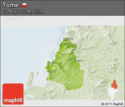Physical 3D Map of Tome, lighten
