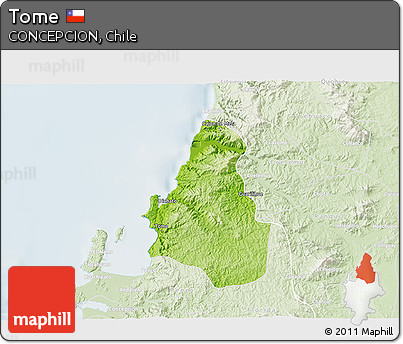 Physical 3D Map of Tome, lighten